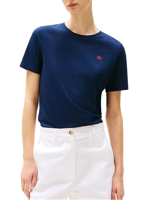 T-shirt donna blu in cotone Tommy Hilfiger | WW0WW45522C1G